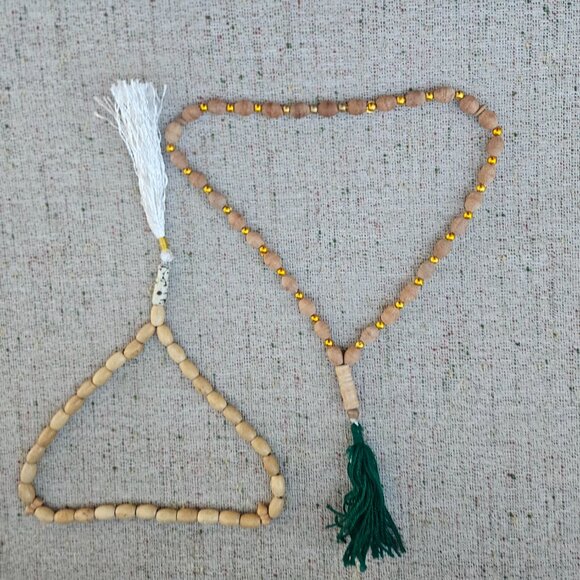 Lot of 2 Prayer Tasbeeh Pray Beads Real Wood Handmade Beads Muslim Tasbeh - Picture 6 of 10